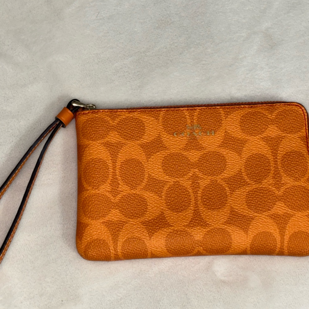 Coach Vibrant Orange Wristlet